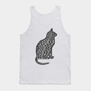 Crazy Cat Lady Word Cloud Art Tank Top